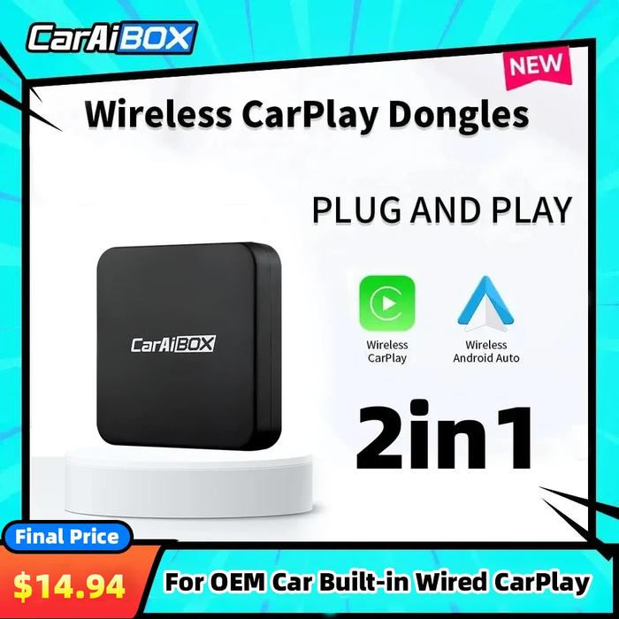 CarAIBOX Dongle mobil tanpa kabel, Dongle Wireless Android Auto Box