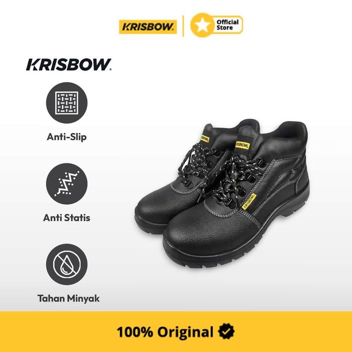 New!!! Krisbow Sepatu Safety Shoes Argon 6 Inchi Ukuran 42 - Hitam