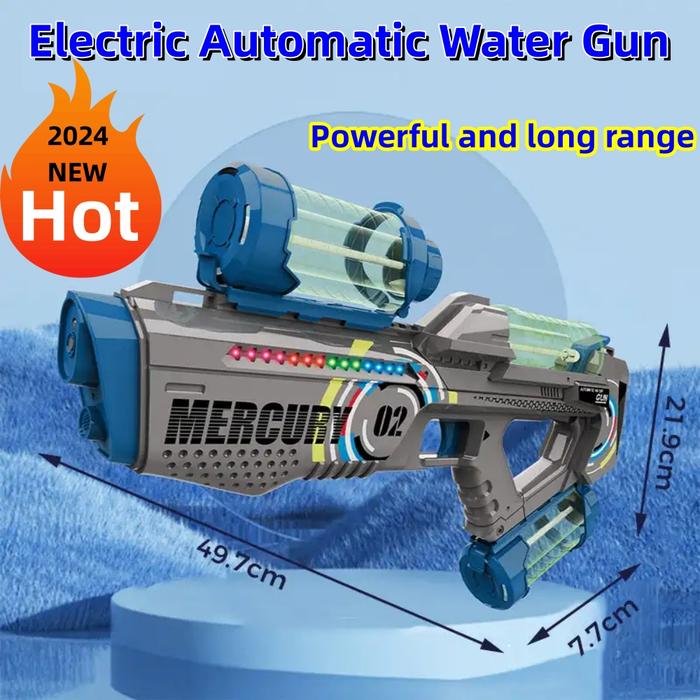 Electric Automatic Water Gun Long Range Electric Water Gun With Light  Strong Charging Energy Water 