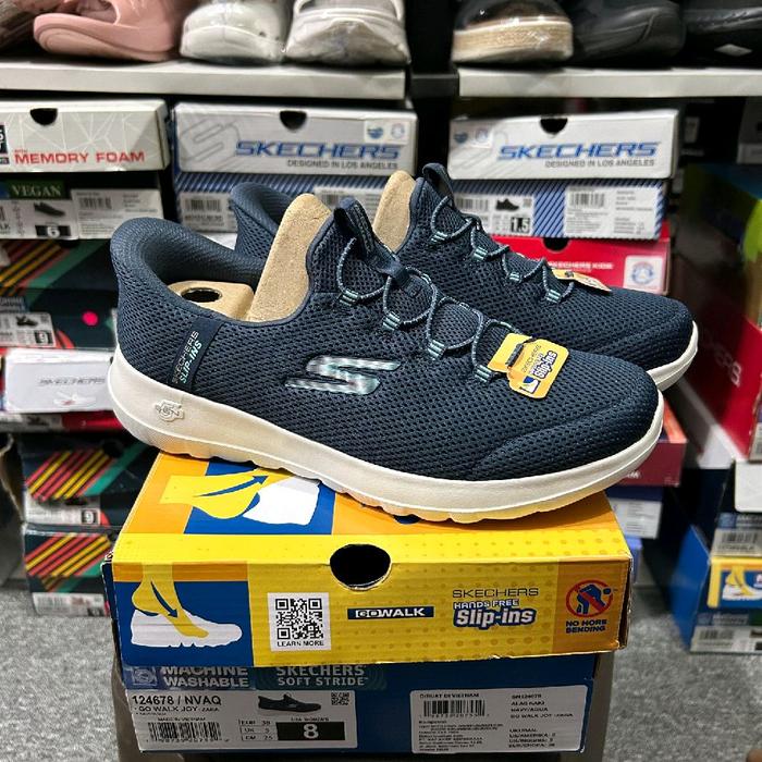 SKECHERS GO WALK JOY ZARA SLIP ON WALKING FOR WOMENS ORIGINAL BNIB (124678 NVAQ)