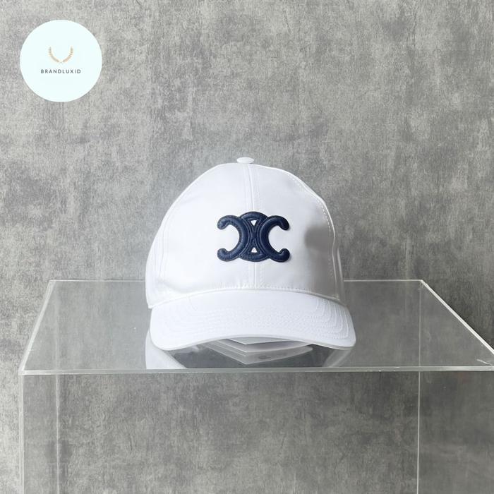Celine Triomphe Baseball Cap White/Navy