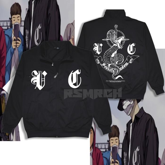 Jaket Tracktop Hyuk Kwon White Wind Breaker Sabbath Manhwa