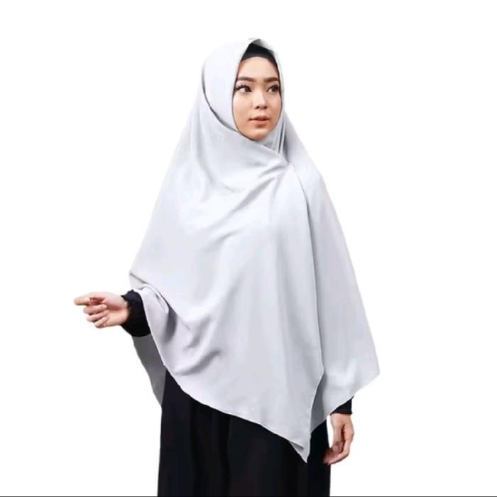 Jilbab Segiempat Wolfis syar'i Jumbo 130x130 Kerudung Muslimah - PUTIH