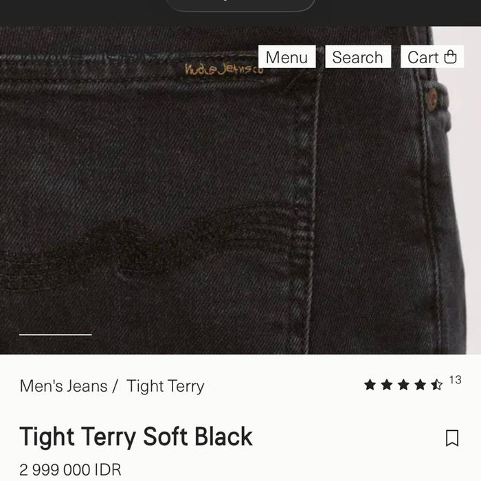 CELANA JEANS NUDIE TIGHT TERRY BNWT ORIGINAL