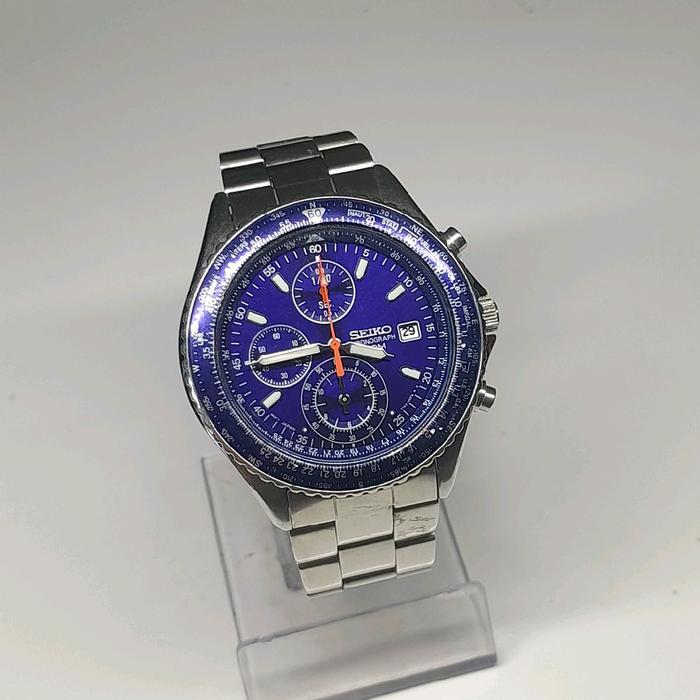 Jam tangan pria Seiko flightmaster Pilot's Chronograph 7T92 0CF0