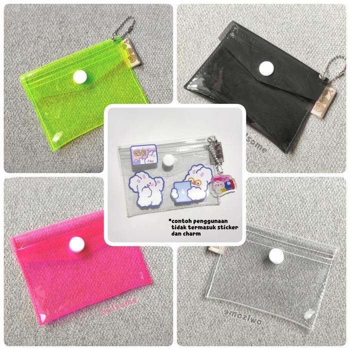 KOMPLIT dompet kartu, dompet pvc plastik mika transparan 2 slot, dompet koin