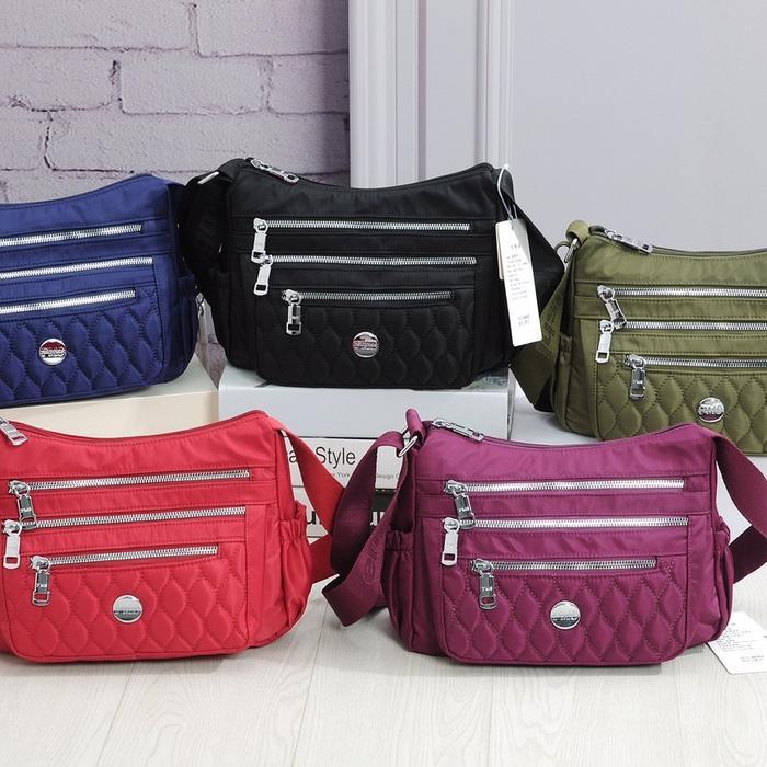 Tas Wanita Import Jinjing dan Selempang FENGMISHI FMS8502 8502 Bordir Bahan Parasut Kualitas Super H