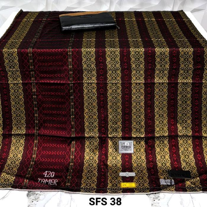 Sarung Tamer Sutra Motif Sge 420 Original Tenun Dewasa Muslim Berkualitas