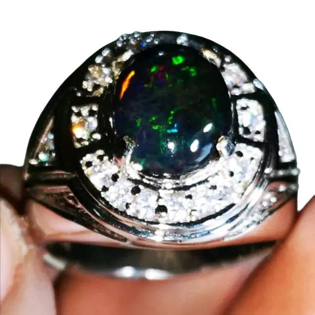 original black Jarong Oval Cincin rings Oval  Top Quality Super Elegan Hadiah Pria ring batu cincin 