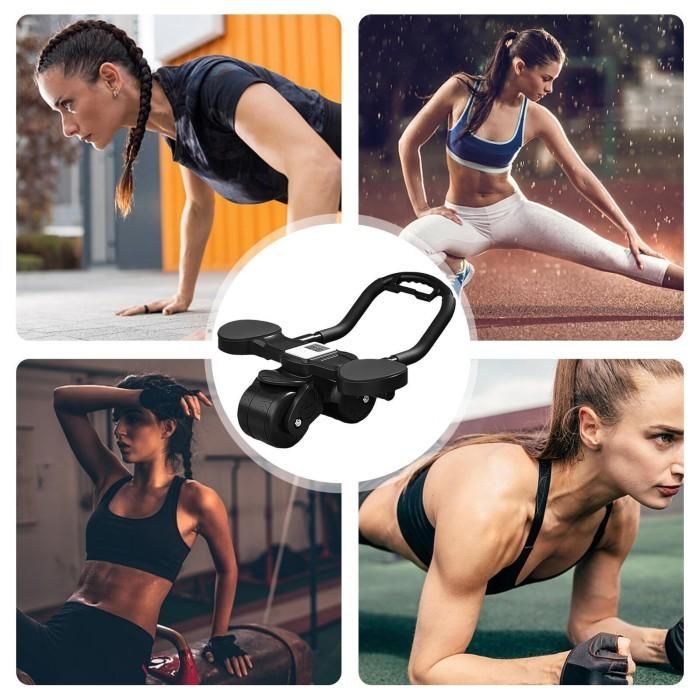 VINEX ~ Ab Wheel Ab Roller Wheels Plank Trainer 2in1 Abdominal Roller Gym
