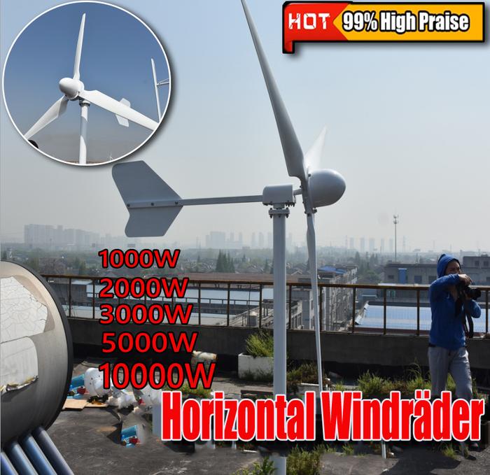 99% High Efficiency 1KW2KW3KW5KW6KW8KW10KW Windmill Horizontal Wind