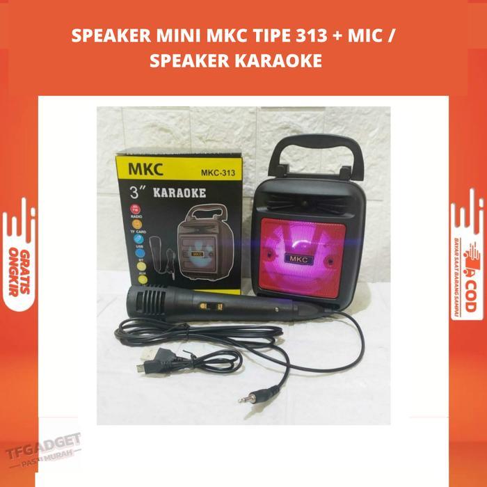 SPEAKER MINI MKC TIPE 313 + MIC / SPEAKER KARAOKE FREE Mic