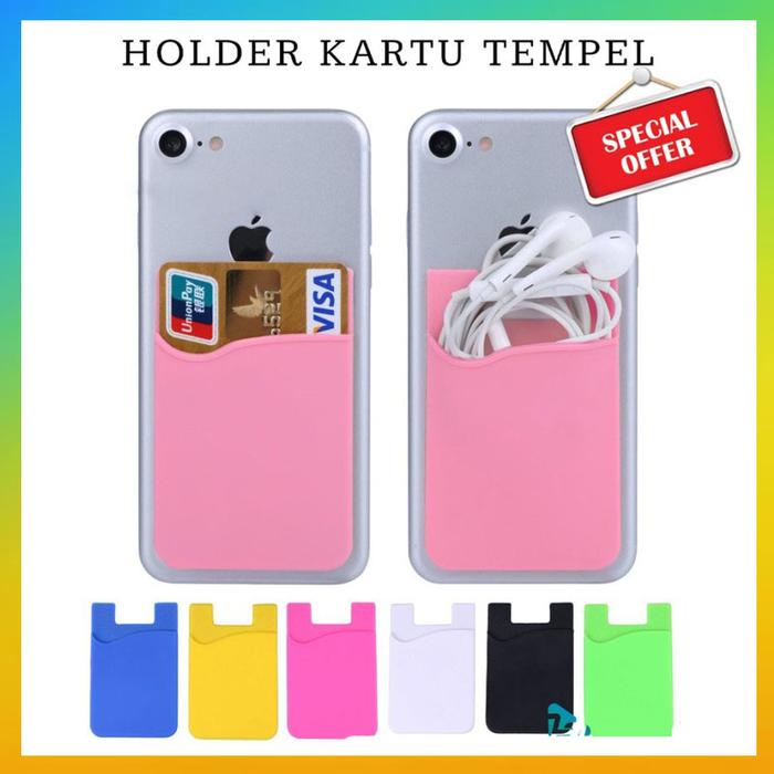 Silicon Card Holder / Dompet Kartu Stand Hp Tempat Kartu Multifungsi Phone Sticky Card Holder