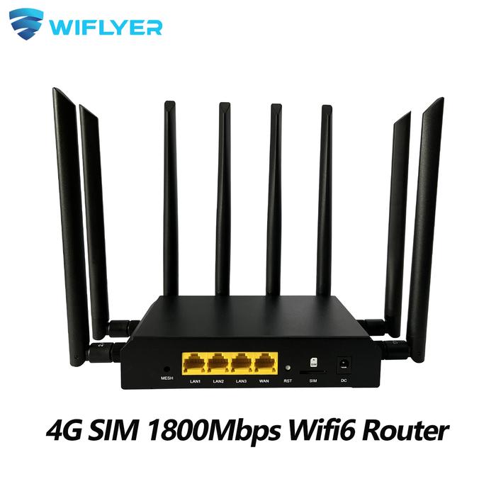 Wiflyer 4G Openwrt Router Wifi6 Mesh 1800Mbps Sim Card Gigabit LAN
