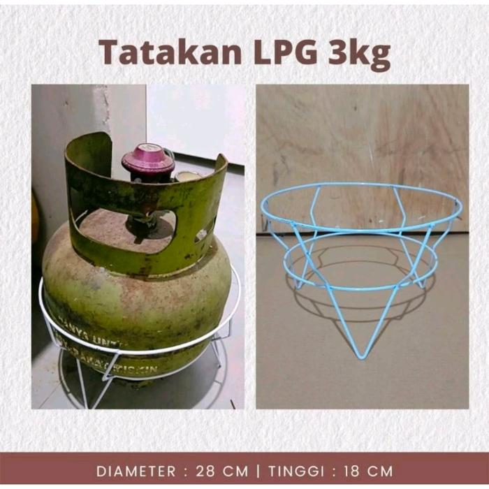 Tatakan Duduk Gas LPG 3KG Bahan Besi Dual Fungsi
