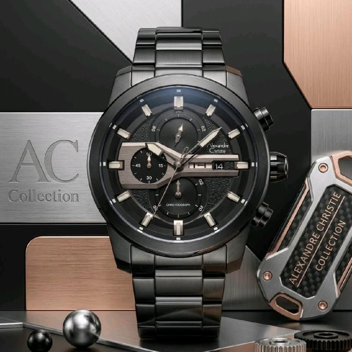 New Alexandre Christie 6562 Full Black cowok original