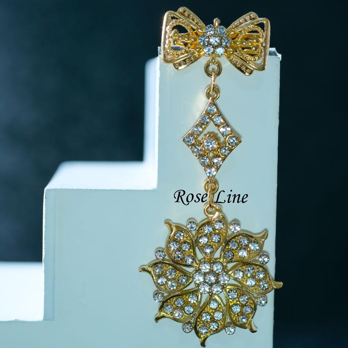 Evarose Medallion – Bros Dagu Gantung Motif Floral Simetris Elegan untuk Hijab dan Busana Formal