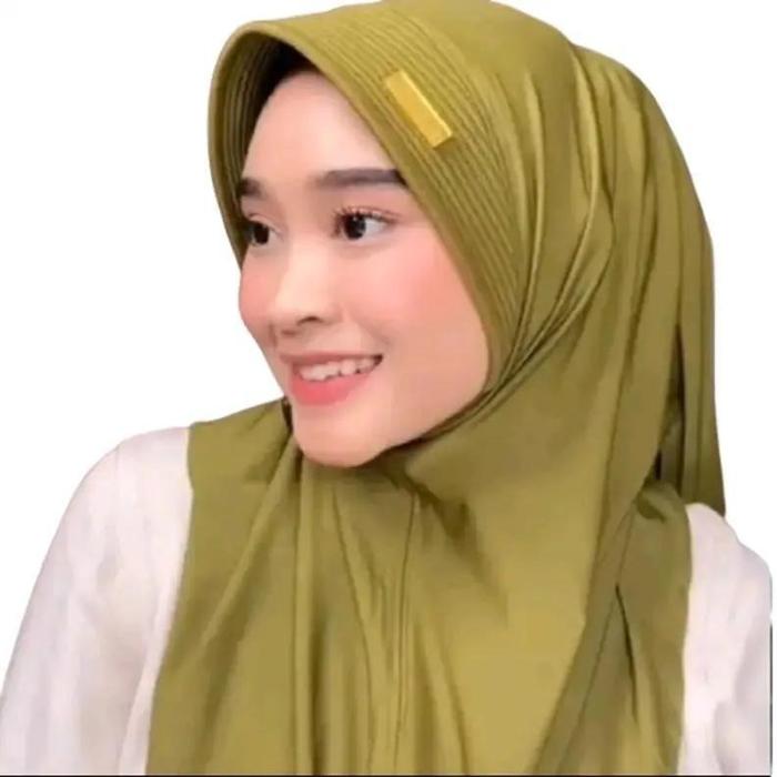 (ISI 2 PCS) HAMIDAH SIZE M LABEL BESI PREMIUM BY ShenaHijab Bergo Muslim Kerudung Instan