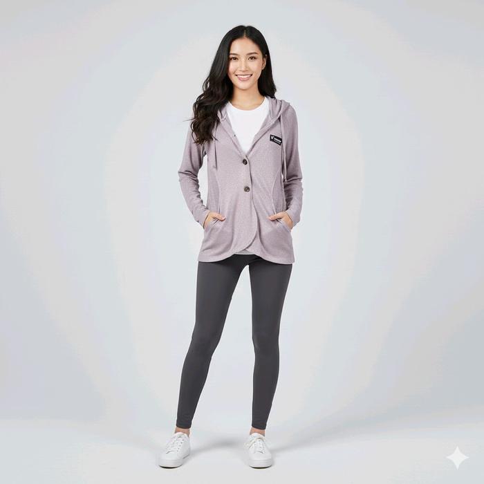 JACKET COAT Freddy jaket ungu polos blink branded wanita