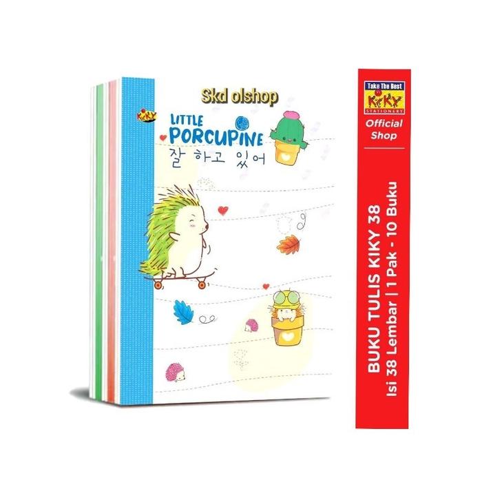 bukuTulis Kiky 38 Lembar - 10 Buku/Motif Random
