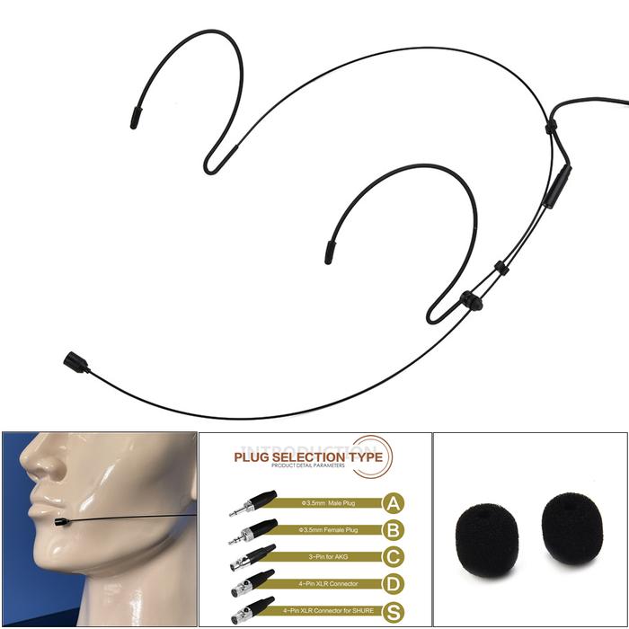 Double Earhook Headset Mic Headworn Microphone For Sennheiser For