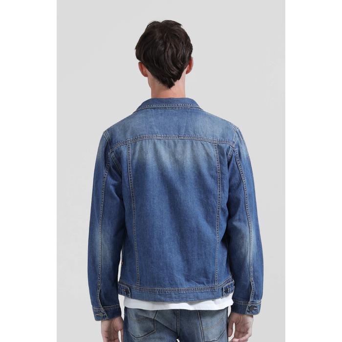 Emba Denim - Johnny Jaket Denim Pria Trucker Regular Fit Panjang Kancing Kantong Casual