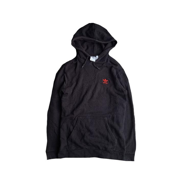 Hoodie Adidas Trefoil Hitam With Orange Logo