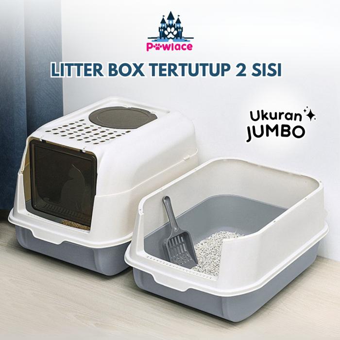 Cat Litter Box Kucing Jumbo Gratis Sekop - Liter Box Tertutup - Bak pasir Kucing Anti bau