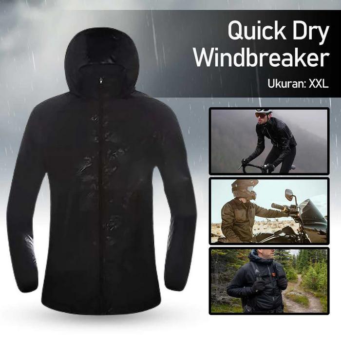 Jaket Parasut Olahraga Hiking Quick-dry Windbreaker Jaket Ringan Anti Angin dan Hujan Ringan Jaket O