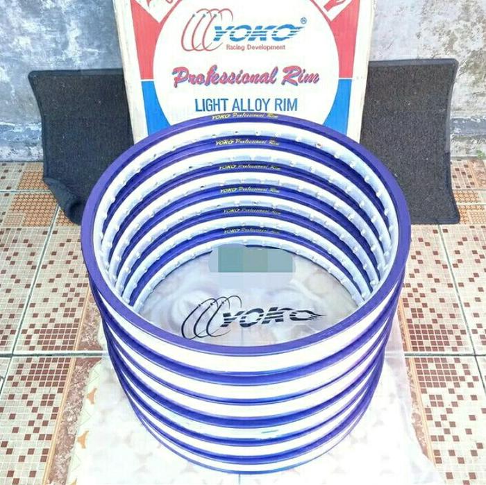 Velg Yoko Original Thailand uk 140 140 Ring 17 two tone ungu silver (New old stock)