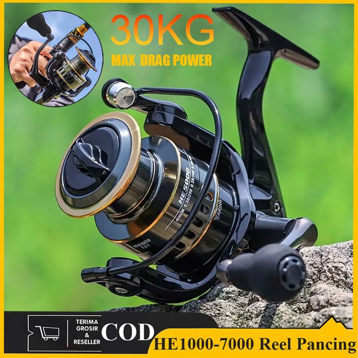 Reel Pancing Besi Tarikan Max Drag 30KG Reel Spinning Gear Fishing Reel Laut Tarikan Gulungan Panci