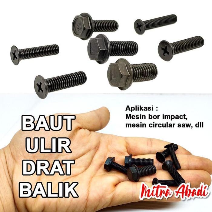 Baut Ulir Kepala Bor Drat Balik Bor Mesin Potong