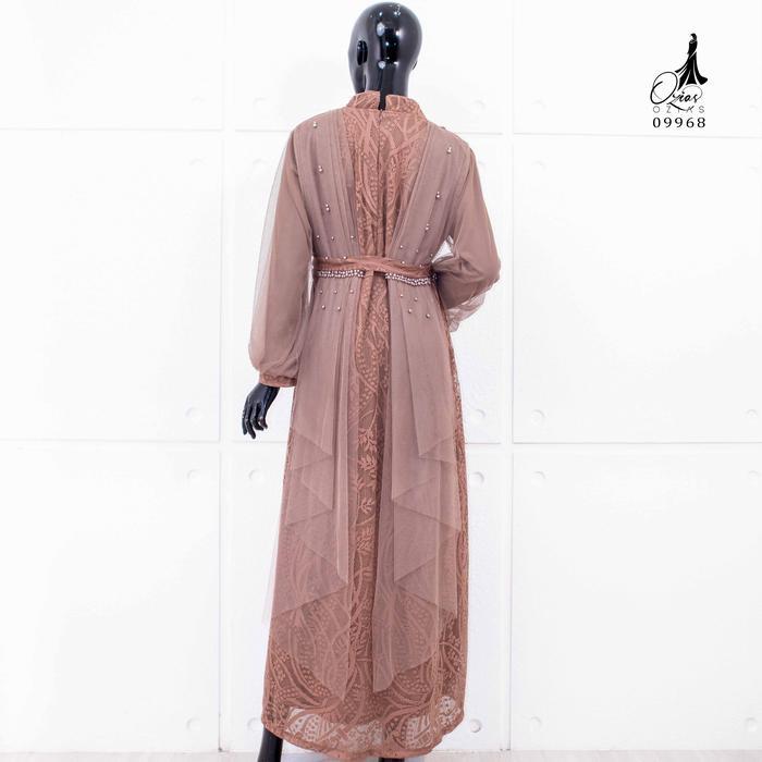 Terjangkau Gamis Ozias Brokat Premium 09968 Ld 105 I Gamis Tangan Balon I Gamis Kondangan Muslim Nya