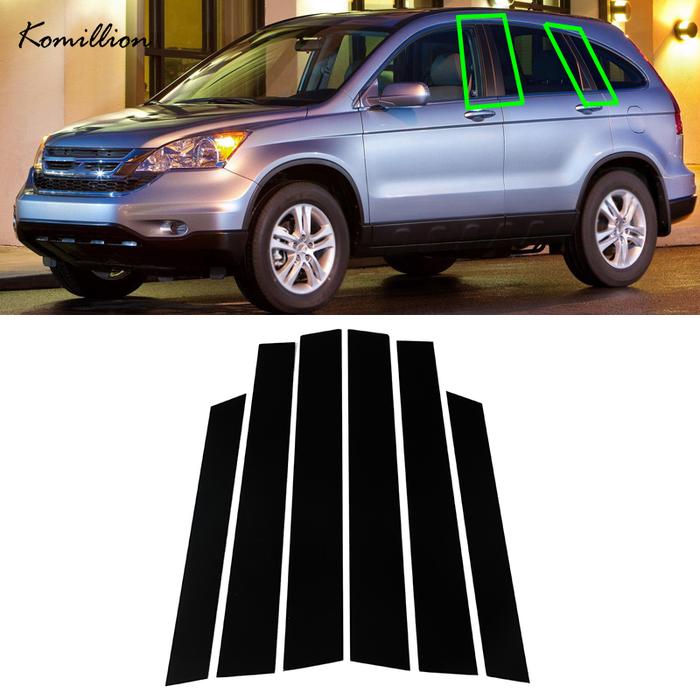 For Honda CR-V CR V 2007-2011 Car Black Pillar Posts Door Window Trim