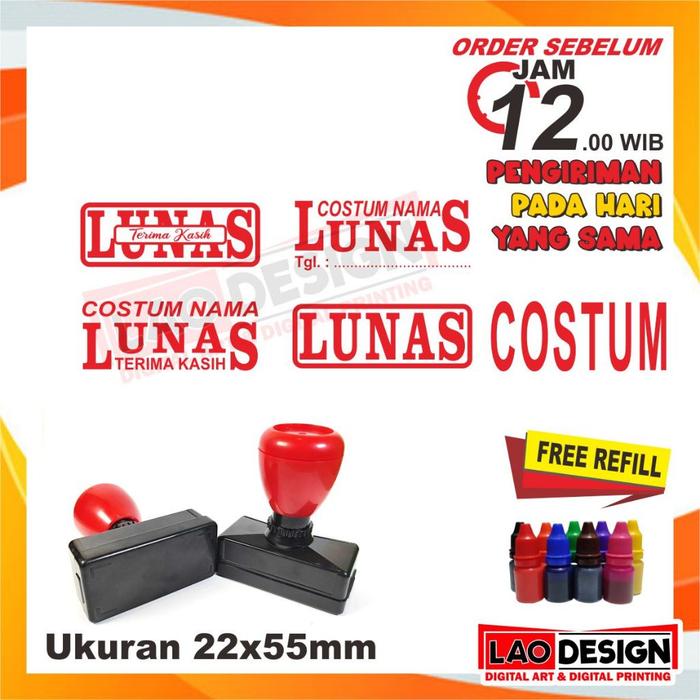 Stempel LUNAS - Stempel Flash - Stempel Otomatis - Stempel Costum - Stempel Murah
