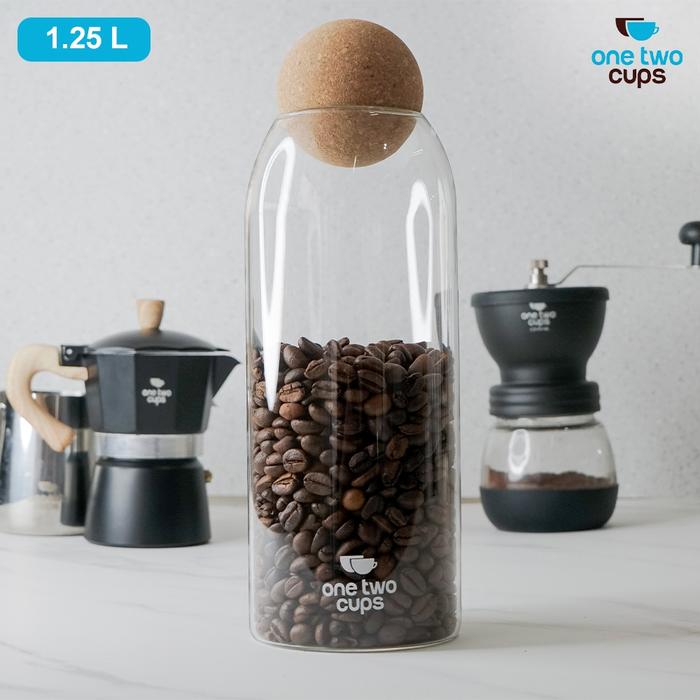 Toples Kaca Penyimpanan Makanan Cork Seal Storage Jar 1.2L - 7CHZ45TP Transparent