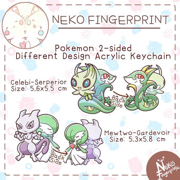 Celebi - Serperior & Mewtwo - Gardevoir Acrylic Keychain