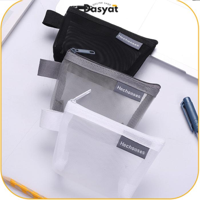DOS Tas Makeup Mini Transparan Jaring Dompet Koin Pouch Makeup Mini