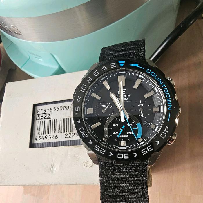 CASIO EDIFICE EFS S550 Tough Solar Saphire 47mm fullset Jam tangan no seiko astron