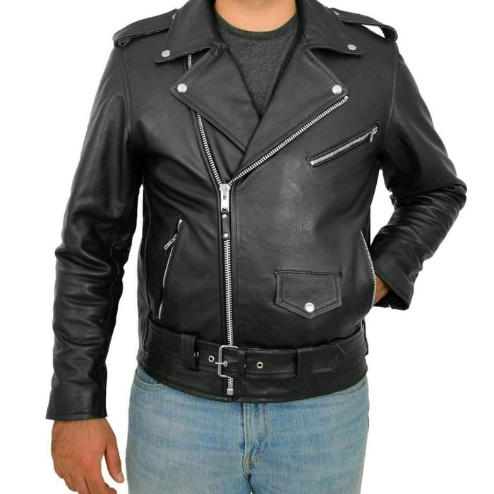 Jaket kulit pria keren the changcuter pria wanita dewasa Coklat Hitam Lembut Nyaman Panjang Semi Teb
