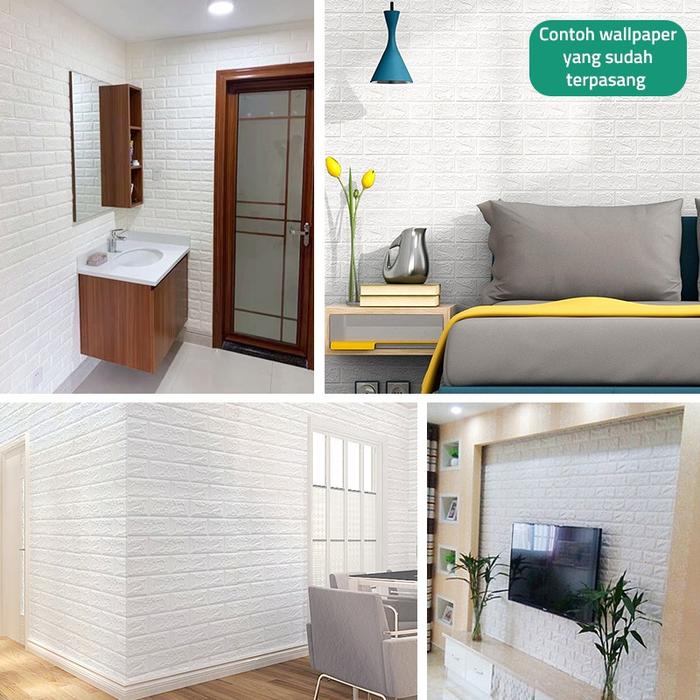GM Bear Wallpaper Dinding Ukuran Besar 3D Foam -- Brick Wallpaper Sticker Dekorasi Dinding Foam Batu