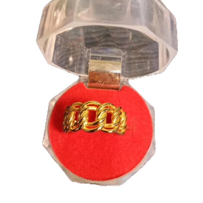 cincin dewasa lapis emas bangkok awet lho bun ,di pakai tiap hari rantai coco di size 6 (1) bunga si