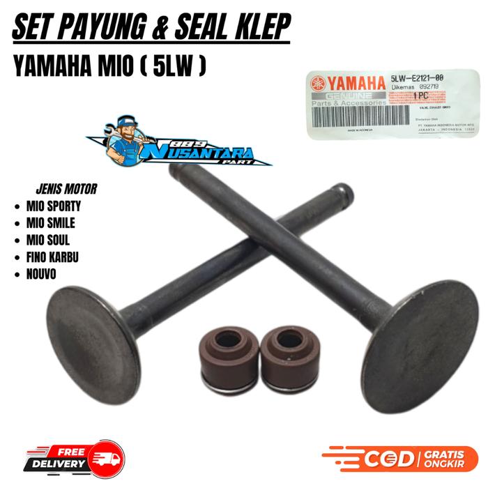 PAKETAN 4ITEM NOKEN AS MIO SPORTY+PELATUK +SEAL KLEP+PAYUNG KLEP MIO SMILE/MIO SOUL/NOUVO/FINO KARBU