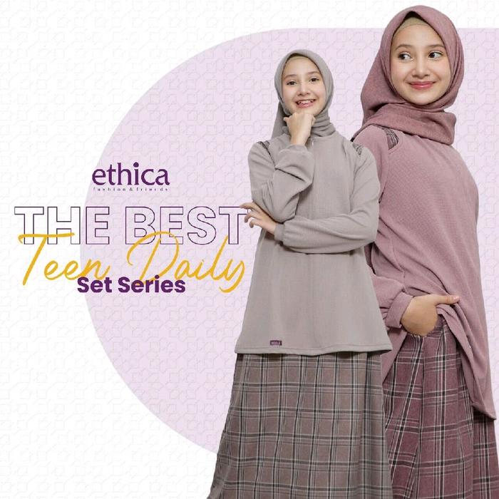 GAMIS REMAJA ETHICA KIYOMI 03 WARNA TAUPE & PINK
