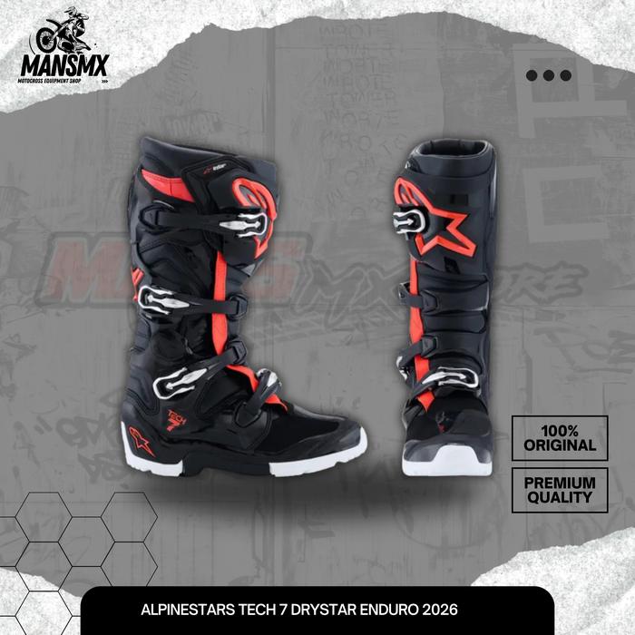 ALPINESTARS TECH 7 ENDURO DRYSTAR BLACK RED FLUI WHITE BOOTS ALPINESTAR TECH 7 ENDURO MOTOCROSS TRAI