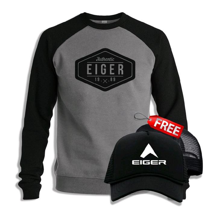 Promo Terbaru Sweater  Pria  Basic Crewneck Hoodie  Cowok Oblong Casual Eiger All Size S M L XL XXL 