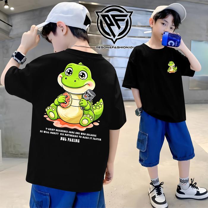 T-SHIRT KAOS ANAK NOL PAKING DINO V8 BUAYA DARAT ORIGINAL NOLPAKING BAJU NOL PAKING CB GLOWING