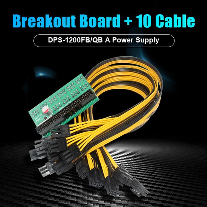 DPS-1200FB/QB Papan Breakout Catu Daya A + 10 Kabel 6 Pin untuk