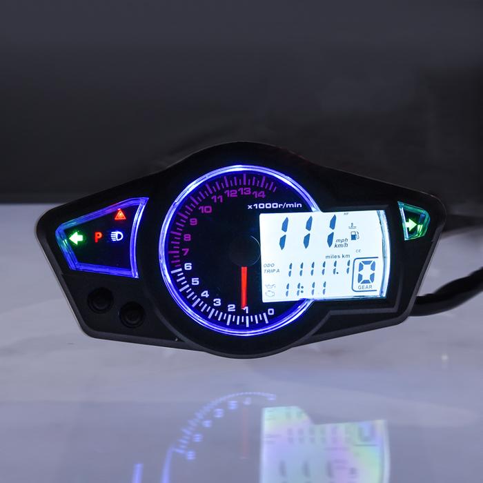 14000/11000 RPM Speedometer Tachometer Motor LCD Digital Mini