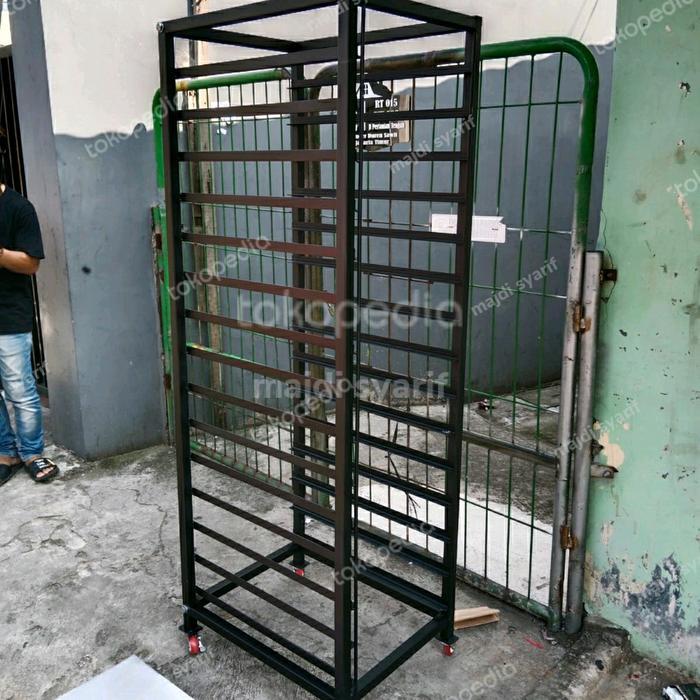 TROLI SUSUN LOYANG ROTI 15 NAMPAN (bongkar pasang)